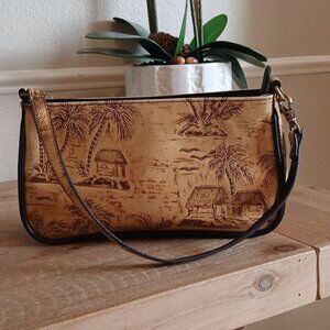 Caribbean Joe Tropical Tan Faux Leather Shoulder Bag